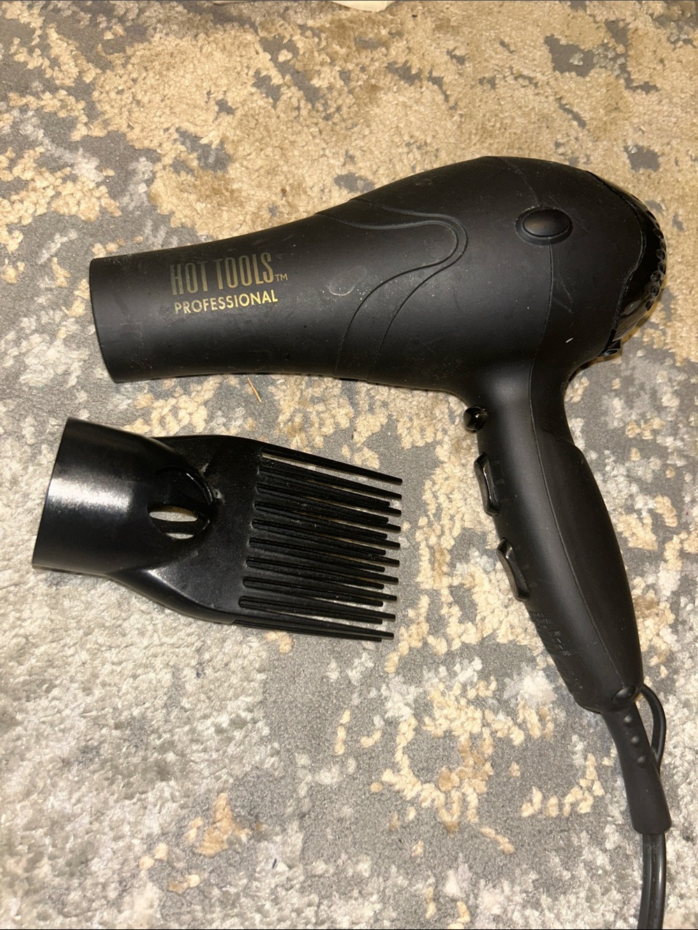 Hot Tools Professional Black Hair Dryer with Comb Nozzle